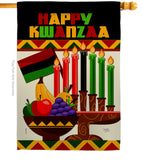 Happy Kwanzaa African - Kwanzaa Winter Vertical Impressions Decorative Flags HG114236 Made In USA