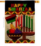 Happy Kwanzaa African - Kwanzaa Winter Vertical Impressions Decorative Flags HG114236 Made In USA