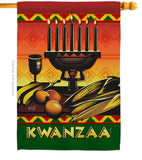 Celebrate Kwanzaa - Kwanzaa Winter Vertical Impressions Decorative Flags HG137336 Made In USA