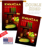 Greeting Kwanzaa - Kwanzaa Winter Vertical Impressions Decorative Flags HG137338 Made In USA
