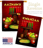 Greeting Kwanzaa - Kwanzaa Winter Vertical Impressions Decorative Flags HG137338 Made In USA