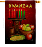 Greeting Kwanzaa - Kwanzaa Winter Vertical Impressions Decorative Flags HG137338 Made In USA