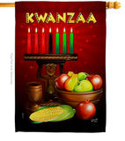 Greeting Kwanzaa - Kwanzaa Winter Vertical Impressions Decorative Flags HG137338 Made In USA