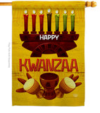 Kwanzaa Party - Kwanzaa Winter Vertical Impressions Decorative Flags HG190021 Made In USA