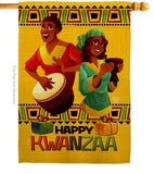 Joyful Kwanzaa - Kwanzaa Winter Vertical Impressions Decorative Flags HG190022 Made In USA