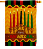 Happy Kwanzaa Holiday  - Kwanzaa Winter Vertical Impressions Decorative Flags HG192333 Made In USA