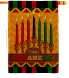 Happy Kwanzaa Holiday  - Kwanzaa Winter Vertical Impressions Decorative Flags HG192333 Made In USA