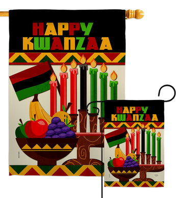 Happy Kwanzaa African - Kwanzaa Winter Vertical Impressions Decorative Flags HG114236 Made In USA