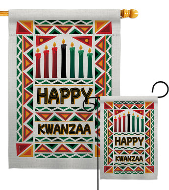 Joyful Kwanzaa - Kwanzaa Winter Vertical Impressions Decorative Flags HG130428 Made In USA