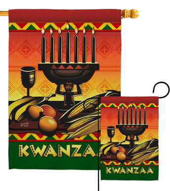 Celebrate Kwanzaa - Kwanzaa Winter Vertical Impressions Decorative Flags HG137336 Made In USA