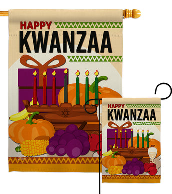 Happy Kwanzaa Party - Kwanzaa Winter Vertical Impressions Decorative Flags HG137337 Made In USA