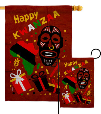 Light Kinara Candles - Kwanzaa Winter Vertical Impressions Decorative Flags HG192721 Made In USA