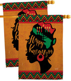 Kwanzaa Wishes - Kwanzaa Winter Vertical Impressions Decorative Flags HG130427 Made In USA