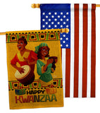 Joyful Kwanzaa - Kwanzaa Winter Vertical Impressions Decorative Flags HG190022 Made In USA