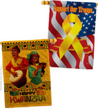 Joyful Kwanzaa - Kwanzaa Winter Vertical Impressions Decorative Flags HG190022 Made In USA