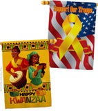 Joyful Kwanzaa - Kwanzaa Winter Vertical Impressions Decorative Flags HG190022 Made In USA