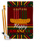 Happy Kwanzaa - Kwanzaa Winter Vertical Impressions Decorative Flags HG114233 Made In USA