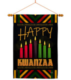 Kwanzaa Greeting - Kwanzaa Winter Vertical Impressions Decorative Flags HG114234 Made In USA