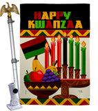 Happy Kwanzaa African - Kwanzaa Winter Vertical Impressions Decorative Flags HG114236 Made In USA