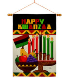 Happy Kwanzaa African - Kwanzaa Winter Vertical Impressions Decorative Flags HG114236 Made In USA