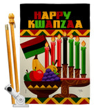 Happy Kwanzaa African - Kwanzaa Winter Vertical Impressions Decorative Flags HG114236 Made In USA