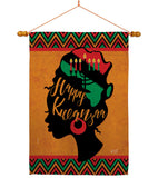 Kwanzaa Wishes - Kwanzaa Winter Vertical Impressions Decorative Flags HG130427 Made In USA