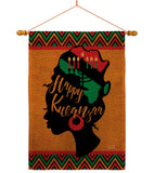 Kwanzaa Wishes - Kwanzaa Winter Vertical Impressions Decorative Flags HG130427 Made In USA