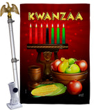 Greeting Kwanzaa - Kwanzaa Winter Vertical Impressions Decorative Flags HG137338 Made In USA