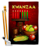 Greeting Kwanzaa - Kwanzaa Winter Vertical Impressions Decorative Flags HG137338 Made In USA