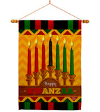 Happy Kwanzaa Holiday  - Kwanzaa Winter Vertical Impressions Decorative Flags HG192333 Made In USA