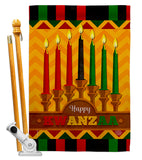 Happy Kwanzaa Holiday  - Kwanzaa Winter Vertical Impressions Decorative Flags HG192333 Made In USA