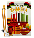 Gather Kwanzaa - Kwanzaa Winter Vertical Impressions Decorative Flags HG192719 Made In USA