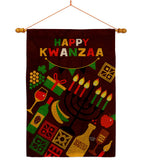 Kwanzaa Mazao - Kwanzaa Winter Vertical Impressions Decorative Flags HG192723 Made In USA