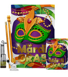 Mardi Gras Mask - Mardi Gras Spring Vertical Impressions Decorative Flags HG118011 Made In USA