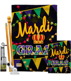 Time To Mardi Gras - Mardi Gras Spring Vertical Impressions Decorative Flags HG118012 Made In USA