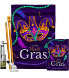 Carnival Mardi Gras - Mardi Gras Spring Vertical Impressions Decorative Flags HG118013 Made In USA