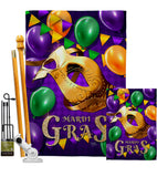 Mardi Gras Balloons - Mardi Gras Spring Vertical Impressions Decorative Flags HG118017 Made In USA