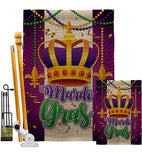 Mardi Gras Crown - Mardi Gras Spring Vertical Impressions Decorative Flags HG120074 Made In USA