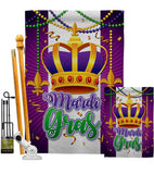 Mardi Gras Crown - Mardi Gras Spring Vertical Impressions Decorative Flags HG120074 Made In USA