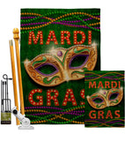 Mardi Gras Fun - Mardi Gras Spring Vertical Impressions Decorative Flags HG120301 Made In USA