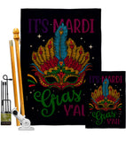 Mardi Gras Yall - Mardi Gras Spring Vertical Impressions Decorative Flags HG120302 Made In USA