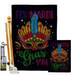 Mardi Gras Yall - Mardi Gras Spring Vertical Impressions Decorative Flags HG120302 Made In USA