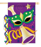 Mardi Gras - Mardi Gras Spring Vertical Applique Decorative Flags HG118001