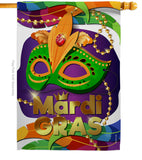 Mardi Gras Mask - Mardi Gras Spring Vertical Impressions Decorative Flags HG118011 Made In USA