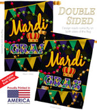 Time To Mardi Gras - Mardi Gras Spring Vertical Impressions Decorative Flags HG118012 Made In USA