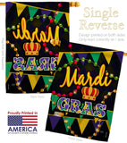 Time To Mardi Gras - Mardi Gras Spring Vertical Impressions Decorative Flags HG118012 Made In USA