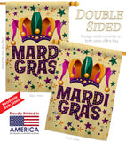 Celebration Mardi Gras - Mardi Gras Spring Vertical Impressions Decorative Flags HG118014 Made In USA