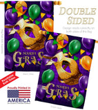 Mardi Gras Balloons - Mardi Gras Spring Vertical Impressions Decorative Flags HG118017 Made In USA