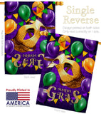 Mardi Gras Balloons - Mardi Gras Spring Vertical Impressions Decorative Flags HG118017 Made In USA