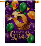 Mardi Gras Balloons - Mardi Gras Spring Vertical Impressions Decorative Flags HG118017 Made In USA